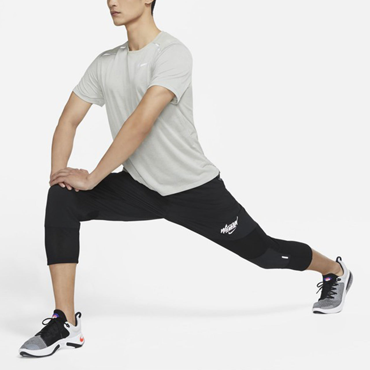 Nike Letter Printing Pocket Splicing Sports Cropped Trousers Men's Black DA1153-010