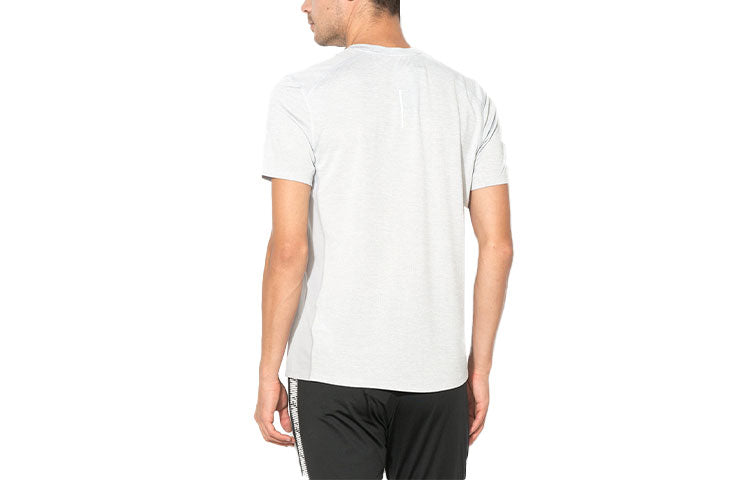 Men's Nike Solid Color Sports Round Neck Pullover Short Sleeve White Gray T-Shirt 834241-100