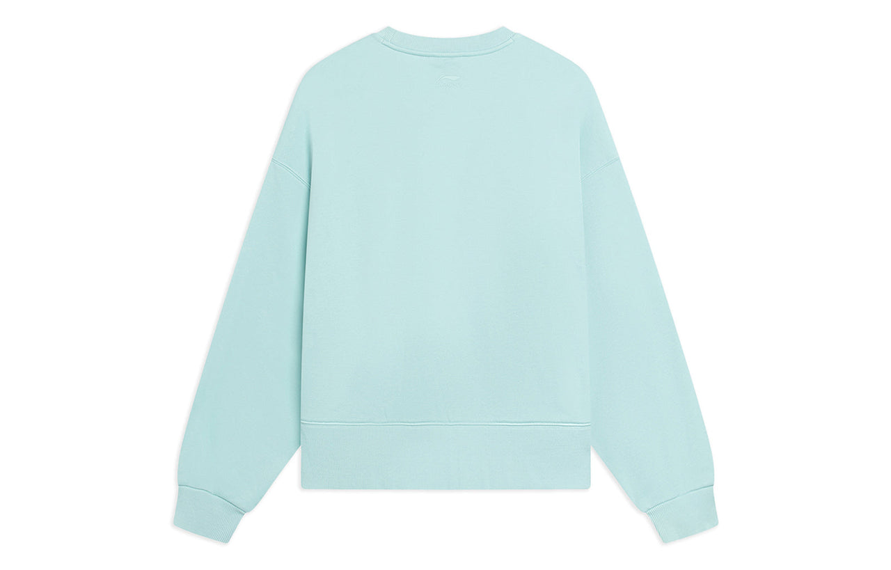 (WMNS) Li-Ning Embroidered Logo Sweatshirt 'Mint Green' AWDSF70-7