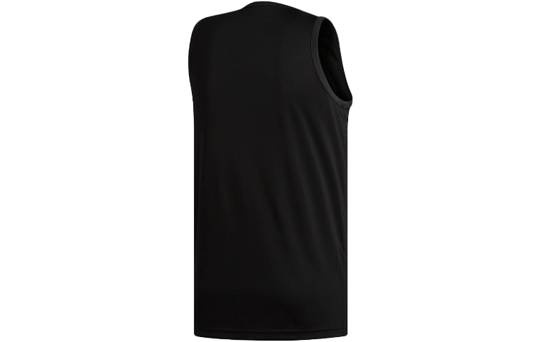 Men's adidas Logo Printing Solid Color Basketball Jersey/Vest Black CZ1453