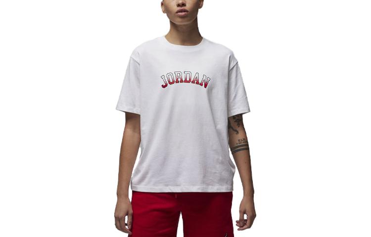 (WMNS) Air Jordan Graphic T-Shirt 'White Red' FD7202-100