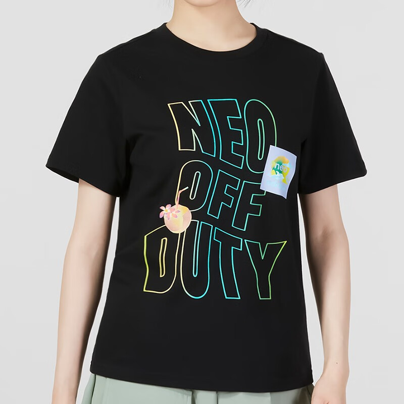 (WMNS) adidas NEO OFF DUTY Vibe Collective T-Shirts 'Black' IA6716