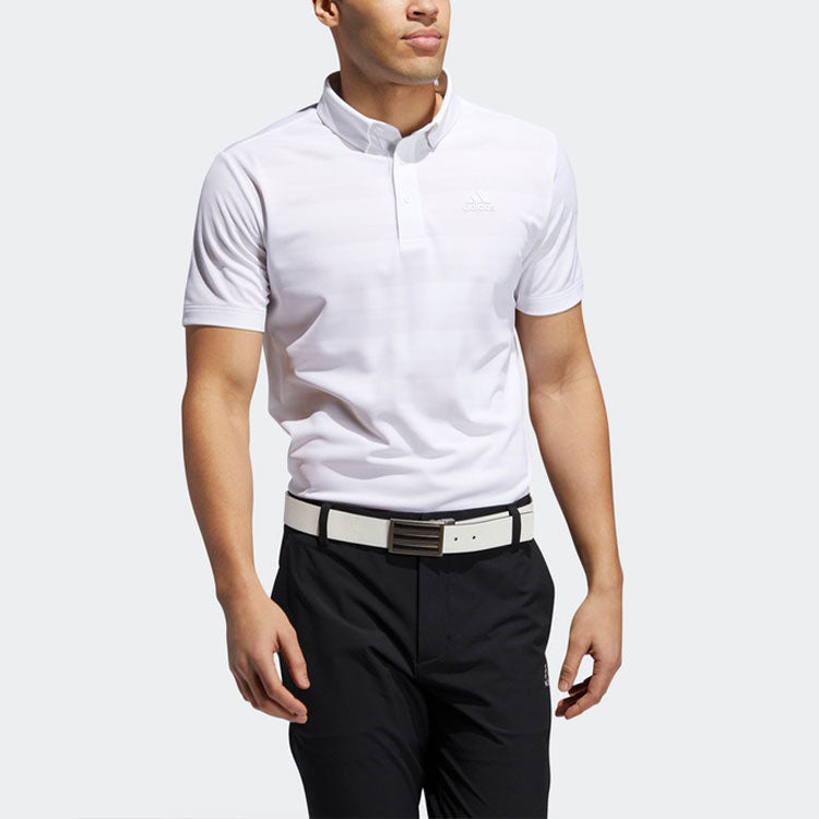 adidas Solid Color Logo Short Sleeve Polo Shirt White FS6880