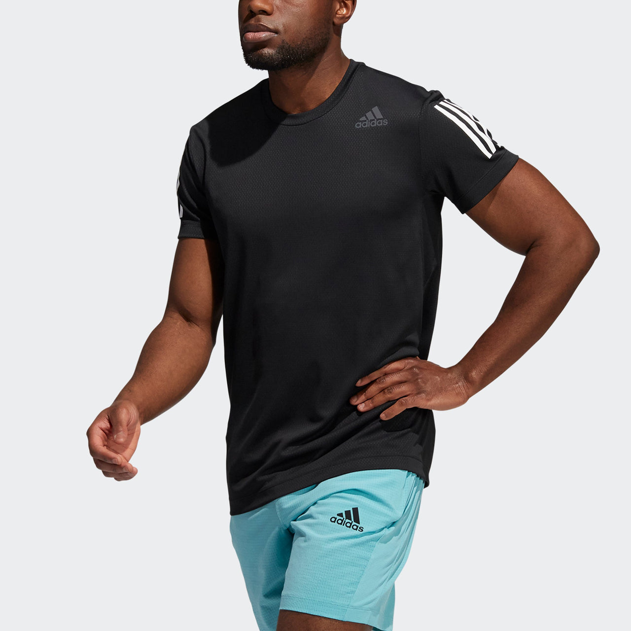 adidas H.rdy Warri Tee Contrasting Colors Breathable Sports Short Sleeve Black GT8259