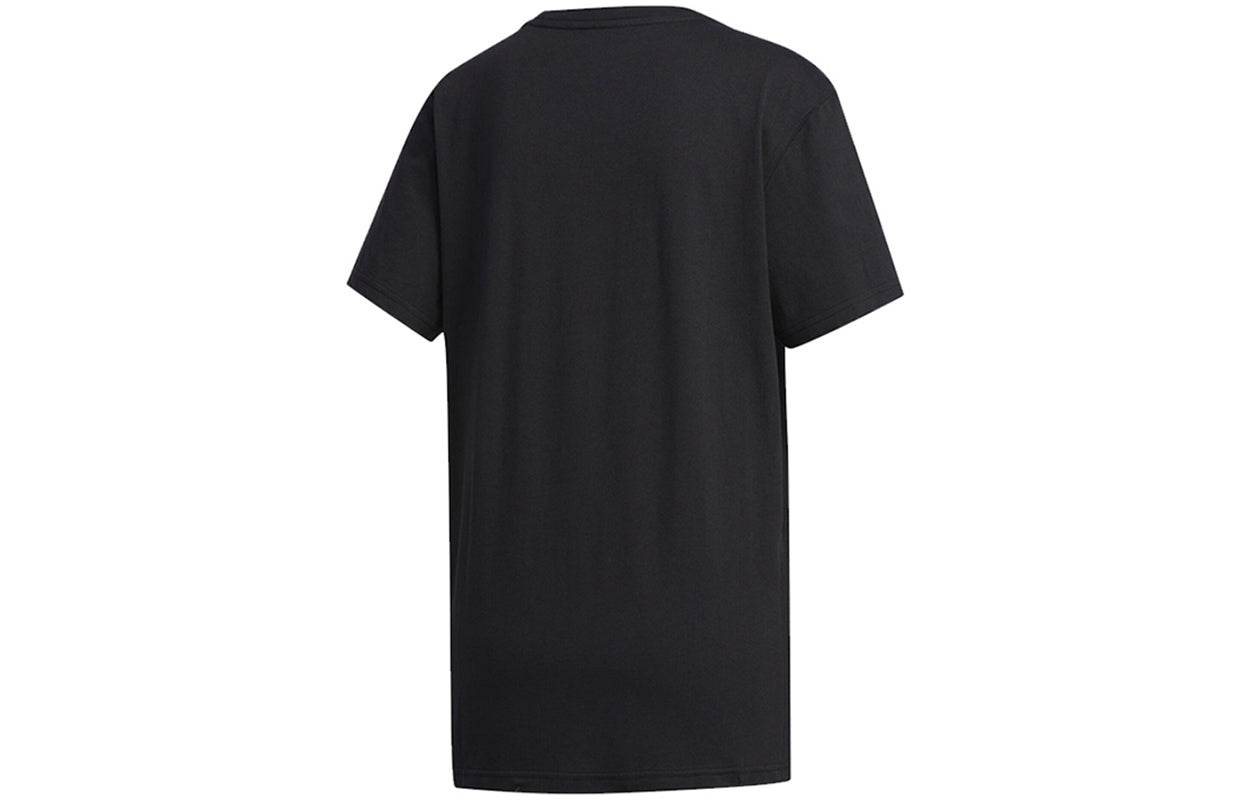 (WMNS) adidas neo C+ Tee Logo Embroidered Loose Breathable Sports Short Sleeve Black FP7418