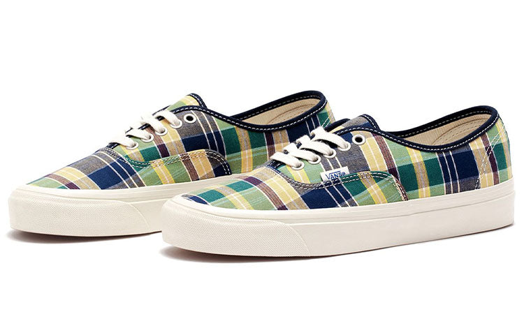 Vans Style 44 Low Tops Casual Skateboarding Shoes Unisex Yellow Green Blue Plaid 'Yellow Green Blue' VN0A5KX45TK
