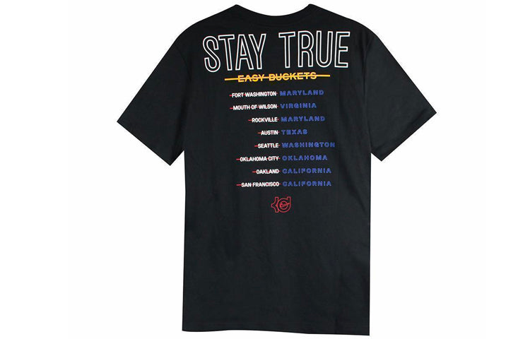 Nike Kd Dri-fit Alphabet Portrait Printing Short Sleeve Black BQ3623-010