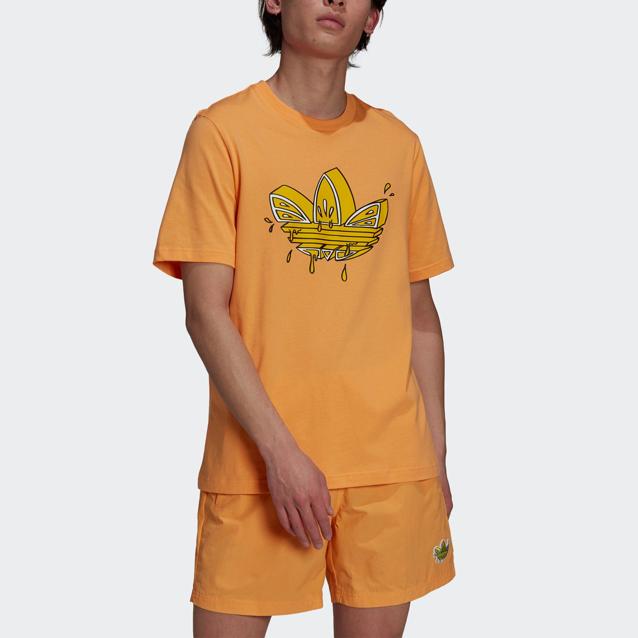 adidas originals Lemon Tee Logo Printing Sports Short Sleeve Orange GN3129