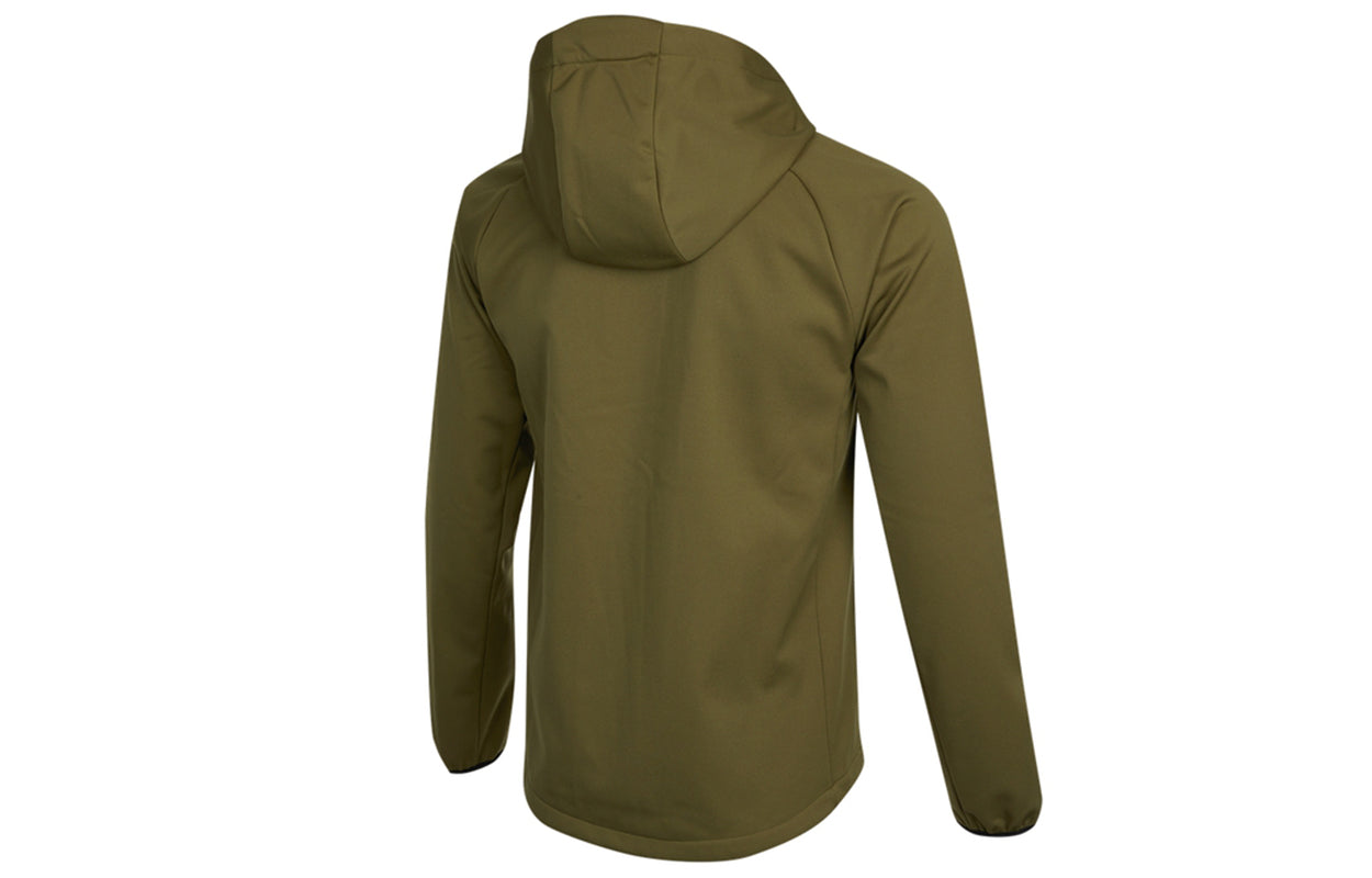 Men's adidas Outdoor Sports Fleece Lined Hooded Logo Jacket Olive H13801