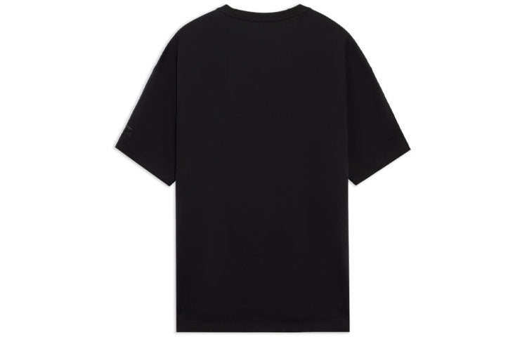 Li-Ning Pattern Printing Loose Round Neck Short Sleeve 'Black' AHSS127-2