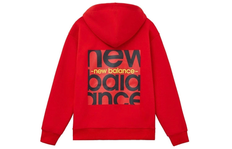 New Balance Logo Print Hoodie 'Red Black' AMT11308-ENR