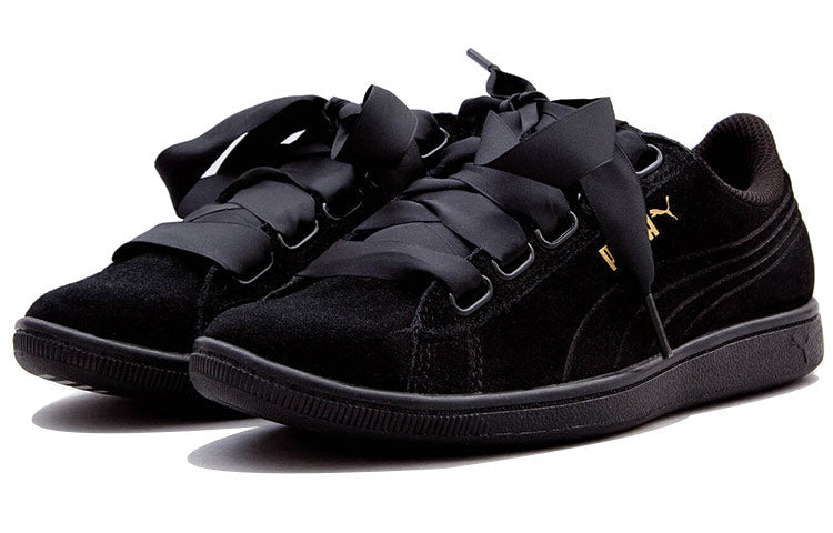 (WMNS) PUMA Vikky Ribbon Satin Black 366416-01