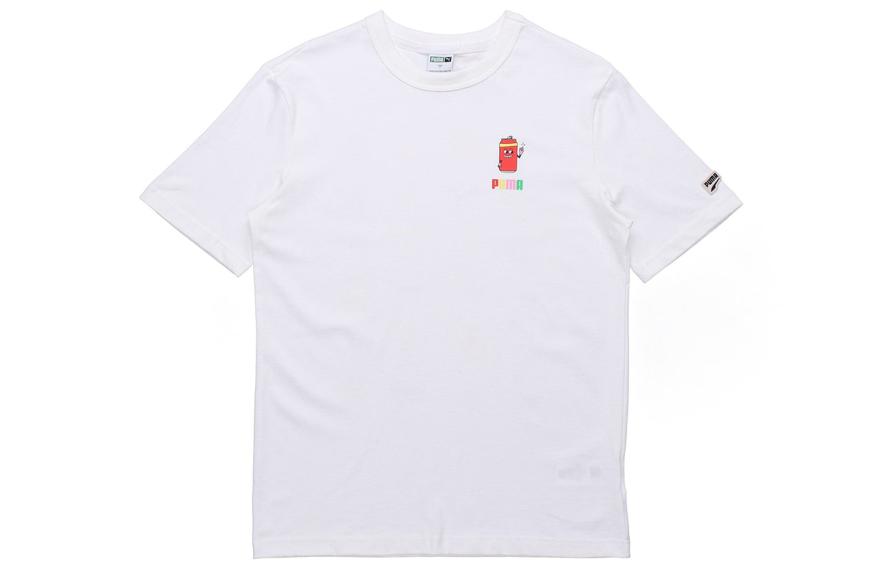 PUMA Sports Alphabet Printing Round Neck Short Sleeve White 531335-52