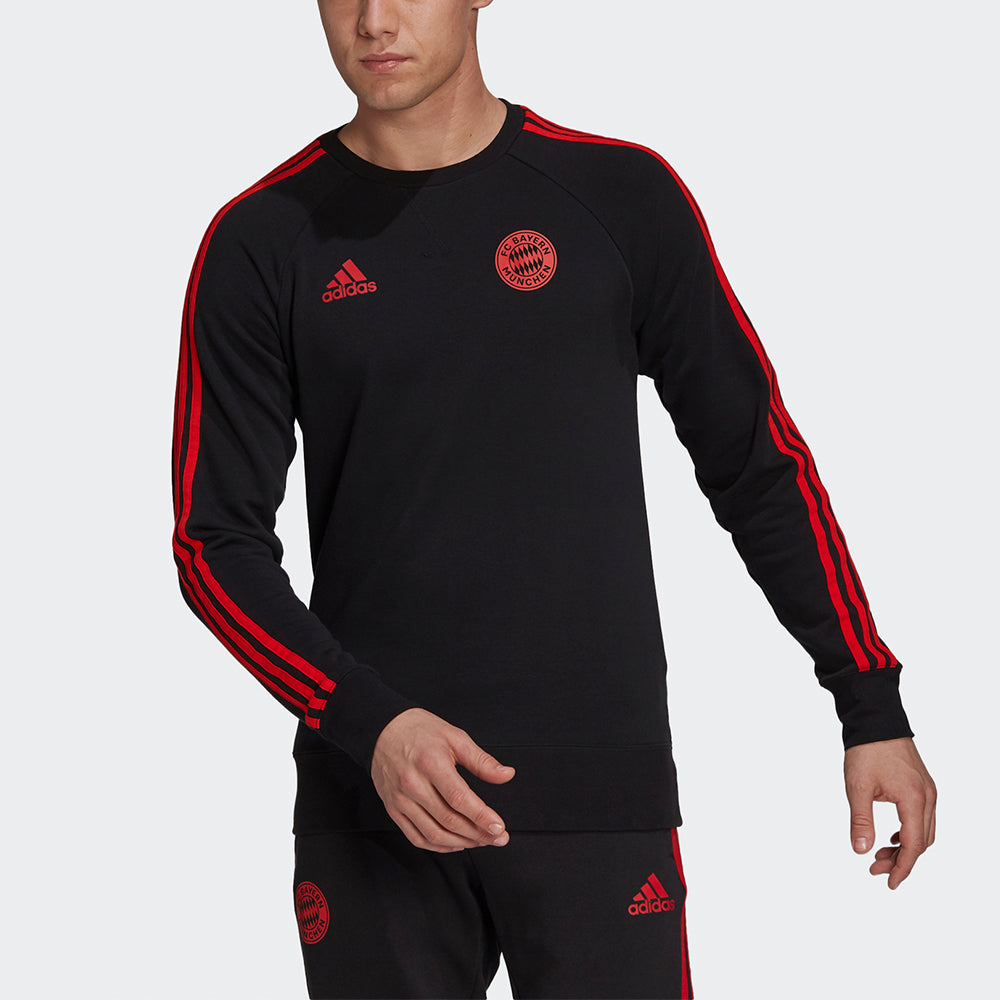Men's adidas Fcb Swt Top Logo Printing Contrasting Colors Stripe Soccer/Football Sports Black GR0666