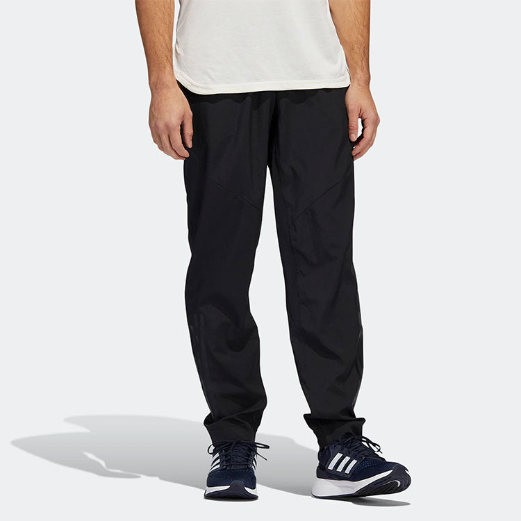 Men's adidas Solid Color Stripe Bundle Feet Gym Sports Pants/Trousers/Joggers Black HF8985