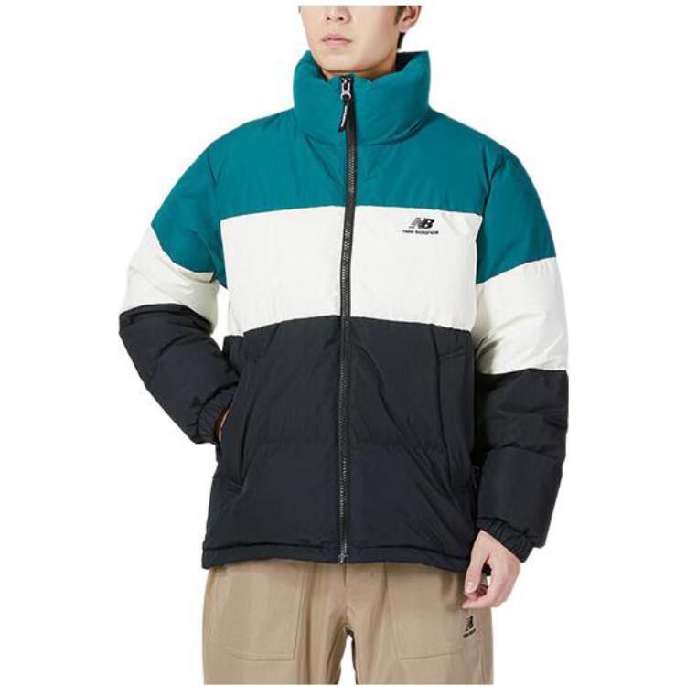 New Balance Warm Down Jacket 'Black White Blue' 5PC44283-HT