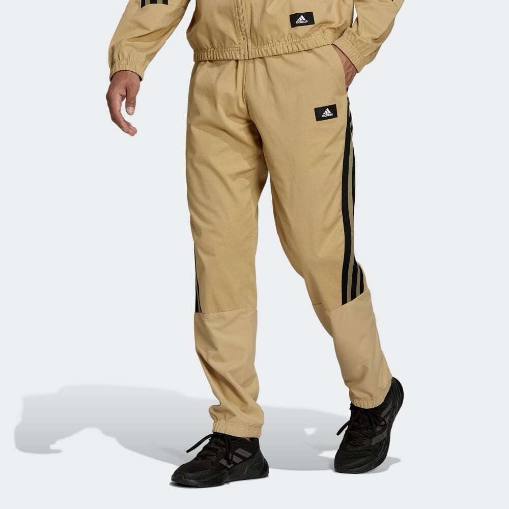Men's adidas Colorblock Splicing Woven Sports Pants/Trousers/Joggers Khaki HA6568