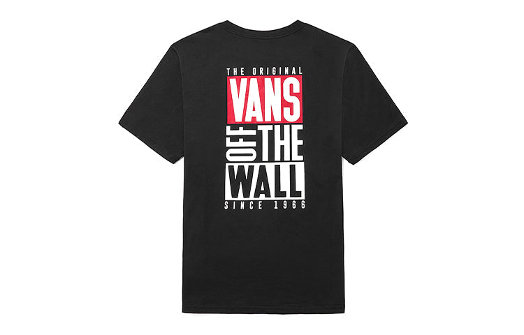 Vans Alphabet Printing Short Sleeve Couple Style Black VN0A4MM5BLK