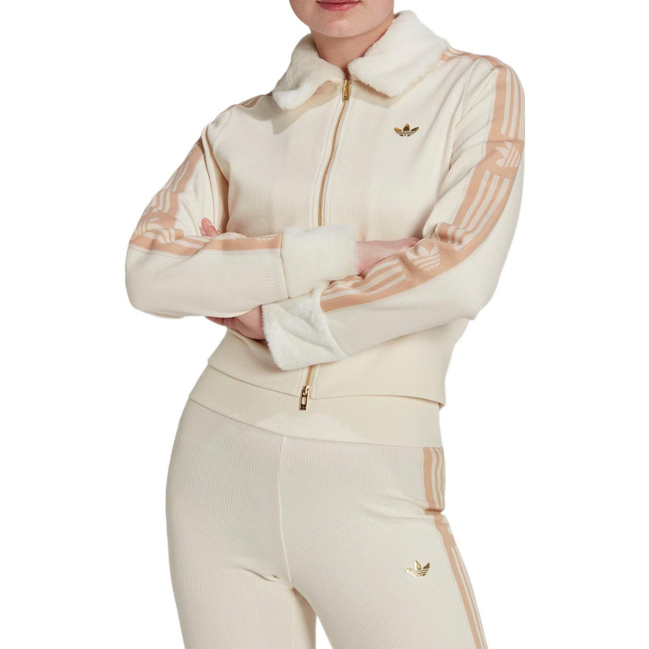 (WMNS) adidas Ski Chic Rib Track Jacket 'Beige' IA3913
