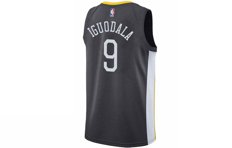 Men's Nike NBA Stripe Alphabet Printing Basketball Jersey/Vest SW Fan Edition Golden State Warriors No. 9 Coal Black 877205-065