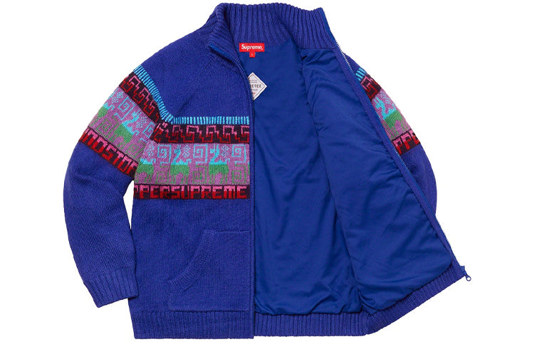 Supreme Chullo WINDSTOPPER Zip Up Sweater 'Blue Red Grey' SUP-FW20-324