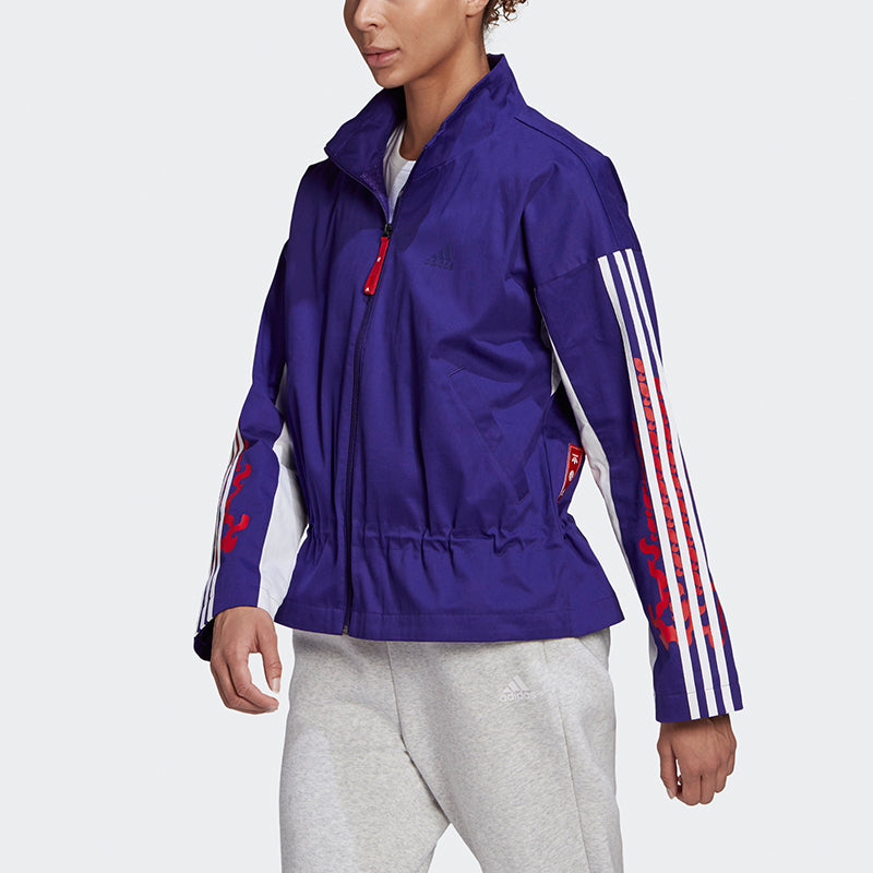 (WMNS) adidas Cny Jkt Light New Year's Edition Half Zipper Printing Sports Jacket College Purple GS2401