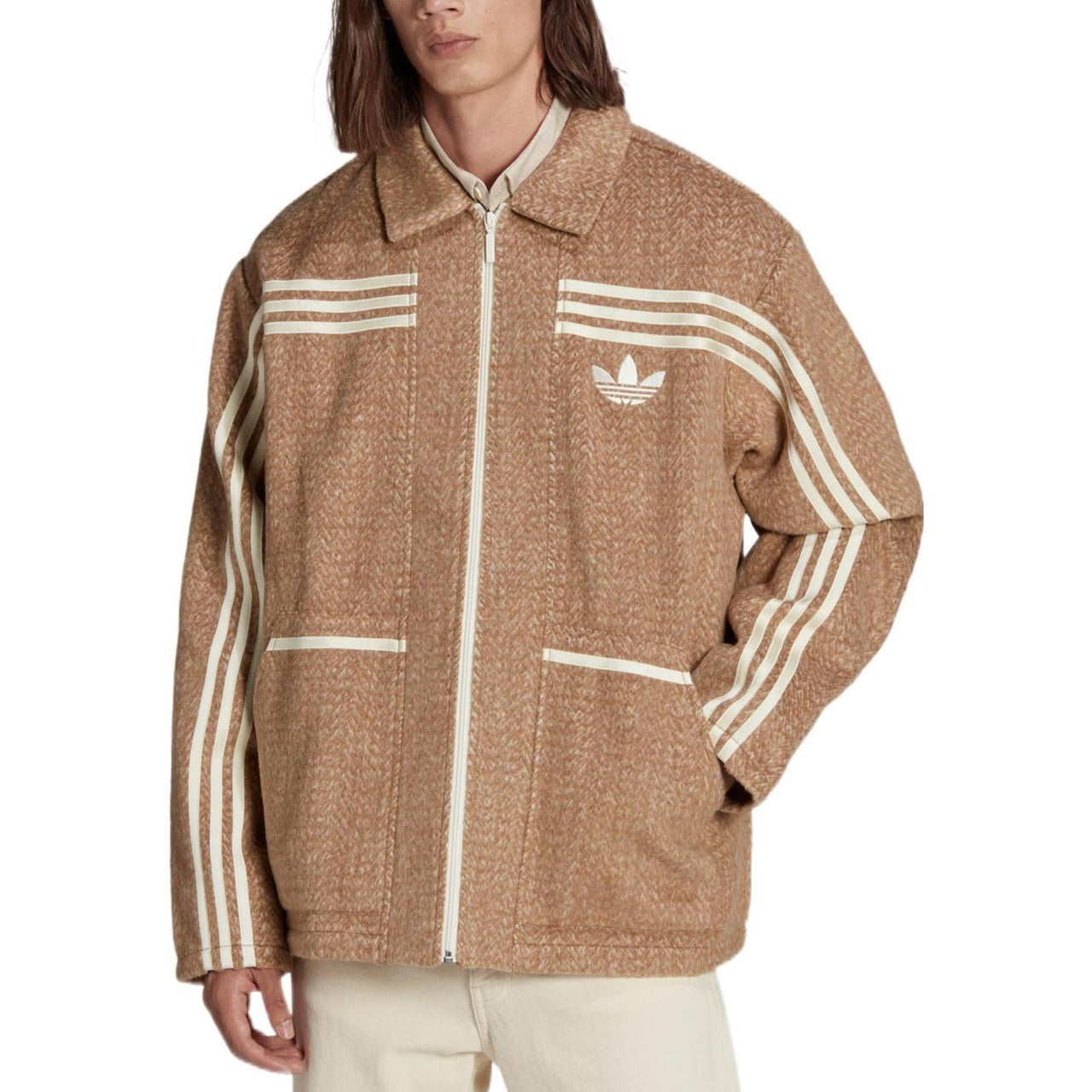 adidas Adicolor 70s Collared Jacket 'Brown Desert' IB3424