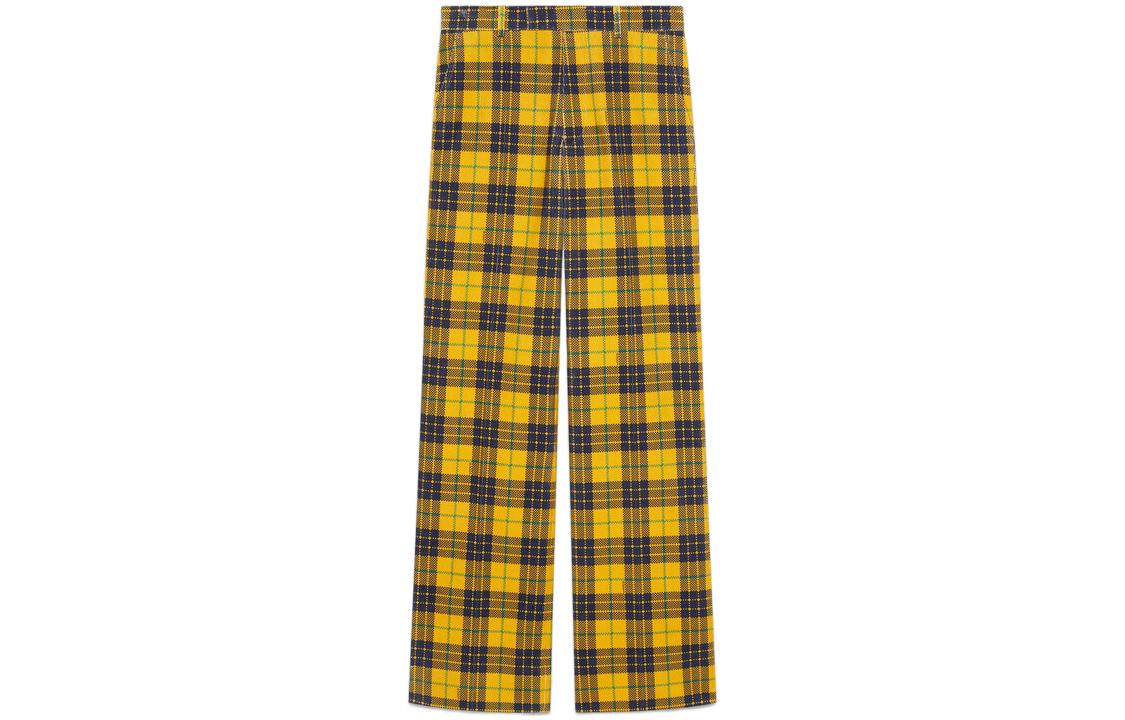 Gucci Straight-Leg Checked Tartan Cotton Pant 'Yellow Blue' 714622-ZAKSH-7088