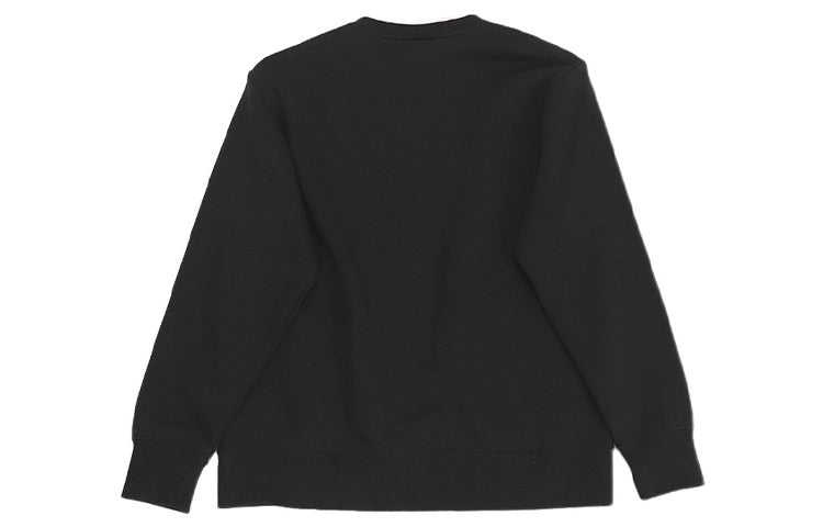(WMNS) Nike Sportswear Embroidered Small Logo Fleece Lined Stay Warm Casual Round Neck Pullover Hoodie Black CZ4023-010