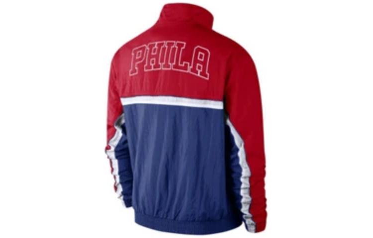 Nike Philadelphia 76ers Sports Cardigan Loose Colorblock Logo Alphabet Jacket Colorblock CJ7153-495