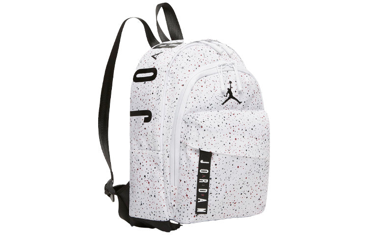 Air Jordan Athletic Zipper Opening Adjustable Strap Schoolbag Backpack Unisex White HA6232-101