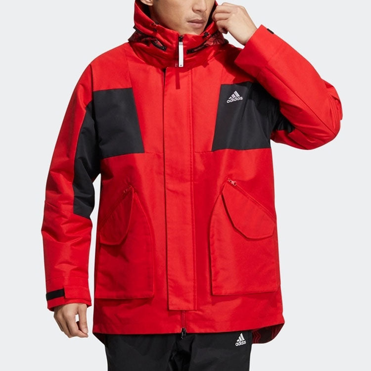adidas Cny Top Wvjk limited Fleece Stay Warm Colorblock Hooded Jacket Red HC0276