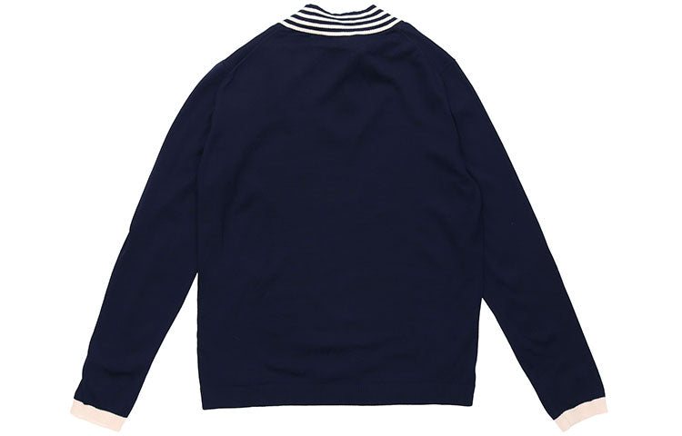 Gucci Men's Bee Pattern V-Neck Wool Sweater Blue 496442-X9I00-4650