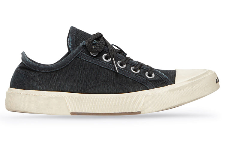 (WMNS) Balenciaga Paris Low Top Sneakers 'Black Destroyed Cotton and White Rubber' 688757W3RC21090