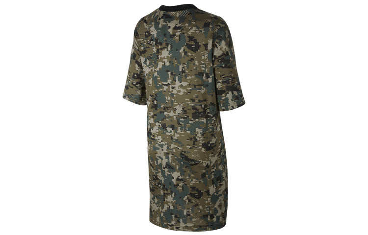 (WMNS) Nike Mesh Casual Camouflage Olive Green Dress CJ0178-222