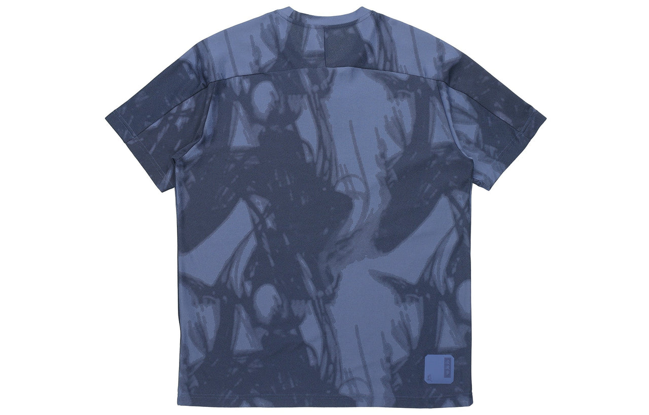 adidas Wj Top Series Sports Loose Printing Round Neck Short Sleeve Blue GU1801