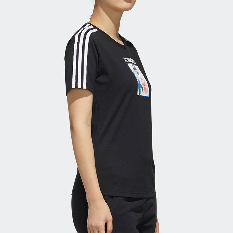 (WMNS) adidas neo FAVES TEE Sports Short Sleeve Black FP7324