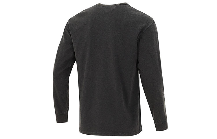 Men's Nike Solid Color Small Logo Round Neck Long Sleeves Black T-Shirt DJ1583-010