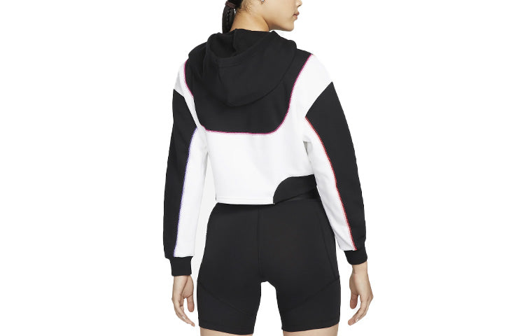 (WMNS) Nike Sportswear Oversized Fleece Hoodie 'Black White' DM6360-010