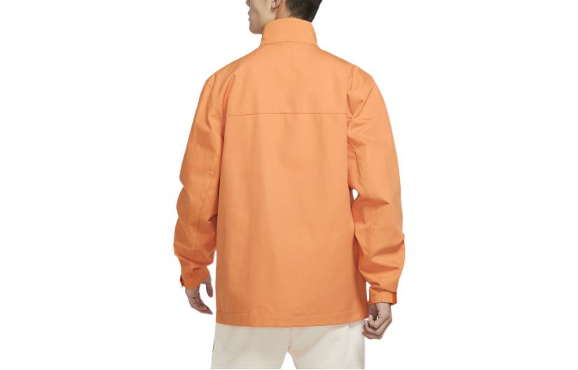 Men's Nike Sportswear Solid Color Alphabet Logo Stand Collar Zipper Jacket Orange DR7833-808
