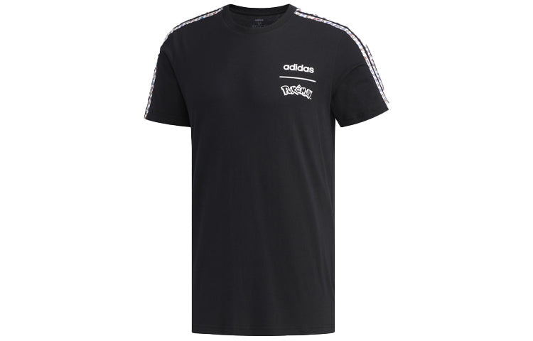 adidas neo x POKEMON Crossover Alphabet Printing Sports Round Neck Short Sleeve Black FM6029