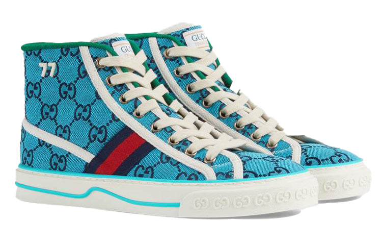 (WMNS) Gucci Tennis 1977 High Top Sneakers 'Blue' 663679-2UZL0-4280