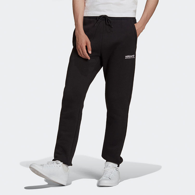 Men's adidas originals P Sweatpants Solid Color Stay Warm Fleece Lined Bundle Feet Sports Pants/Trousers/Joggers Black H09052