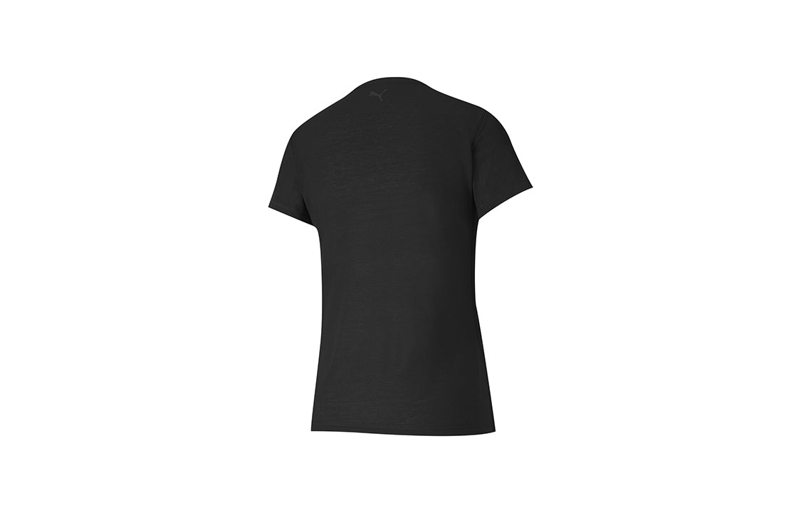 (WMNS) PUMA Printing Gym Sports Short Sleeve Black 519071-06