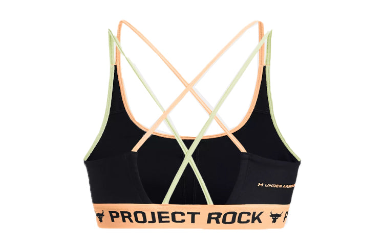 (WMNS) Under Armour Project Rock Crossback Sports Bra 'Green Black' 1377953-722