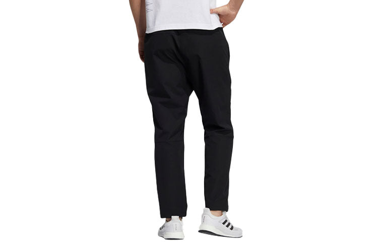 Men's adidas Logo Solid Color Woven Sports Pants/Trousers/Joggers Black H39231