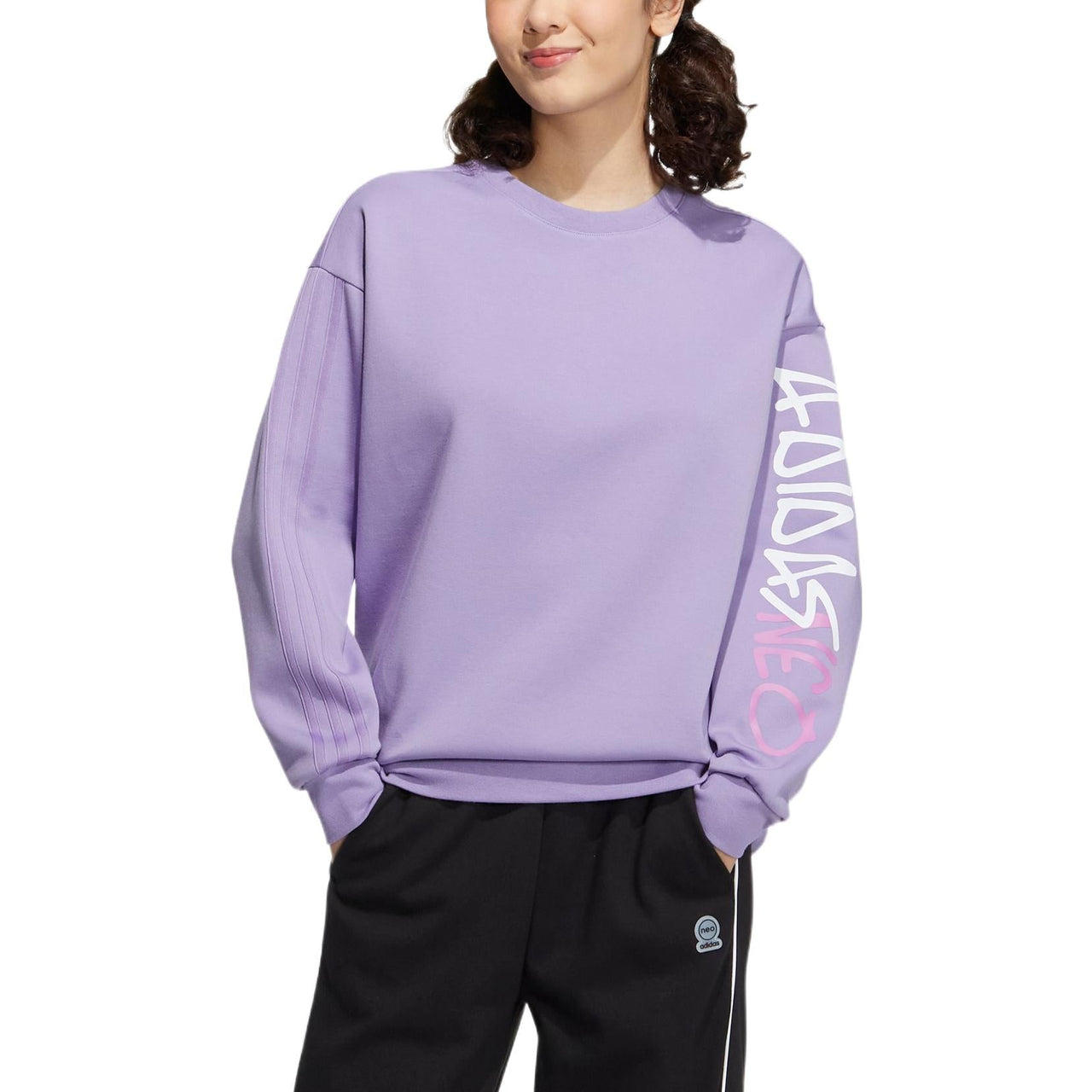 (WMNS) adidas Neo Vbe Sweatshirts 'Purple' HY9644