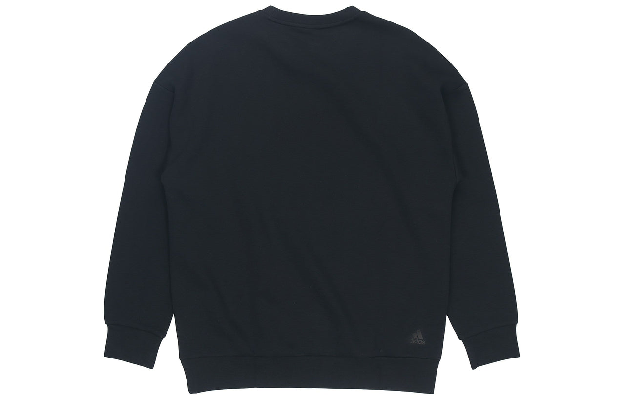 adidas logo Applique Hooded Round-neck Loose Sweater Men Black GM4446