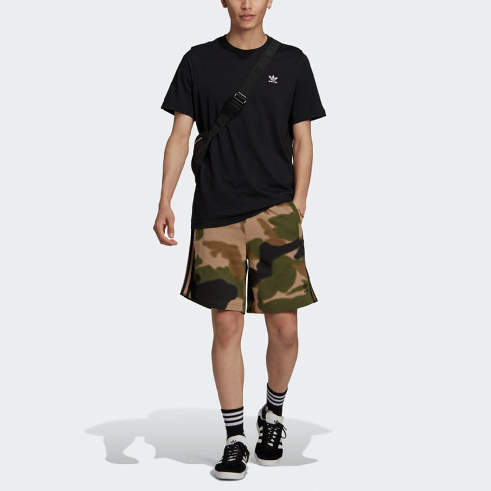 adidas originals Camo 3-Stripes Camouflage Loose Sports Shorts Green GN1887