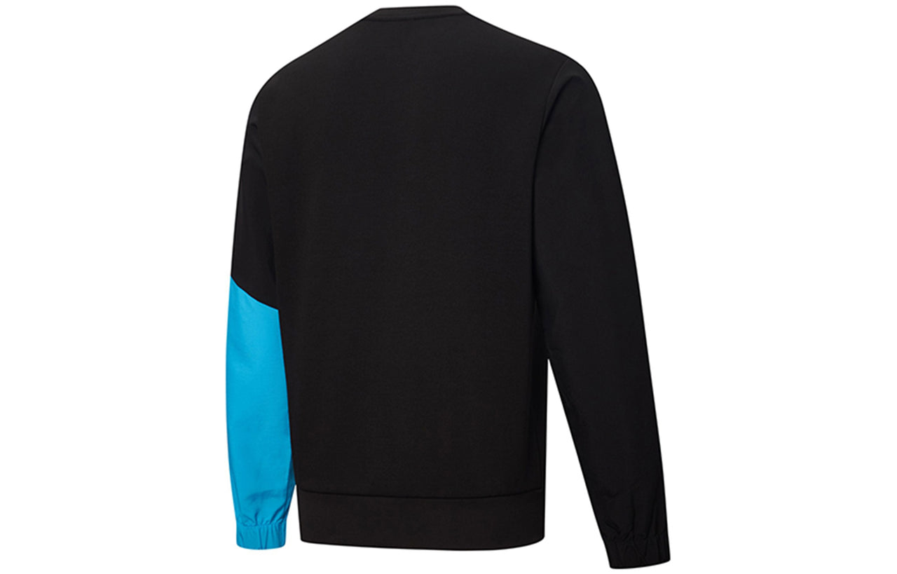 PUMA Patched Crew Neck Sweater 'Black Blue' 532181-01